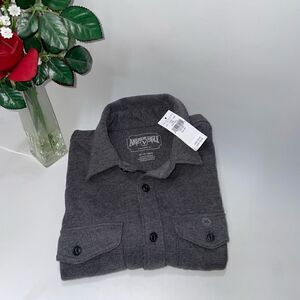 American Eagle Boys/Juniors Long Sleeve Button Down Shirt Grey